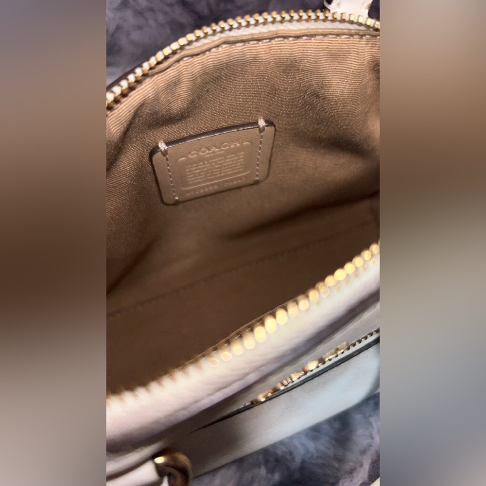 Coach white mini Rowan  bag w crossbody strap  #satchel #luxury - Picture 8 of 9